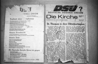 Germany, Freiberg, 12.8.1992, an article used as a poster in the weekly magazine Die Kirche an