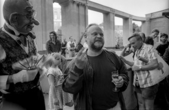 Germany, Berlin, 07.08.1992, Manfred Dennert/SPD, Mayor, Prenzlauer Berg, celebration of the