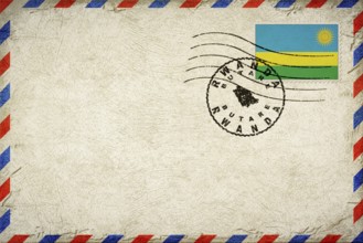 Rwanda Butare Vintage Air Mail Envelope with Flag and Postmark