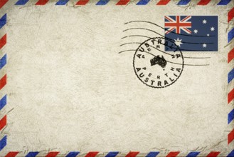 Australia Perth Vintage Air Mail Envelope with Flag and Postmark