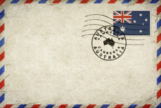 Australia Canberra Vintage Air Mail Envelope with Flag and Postmark
