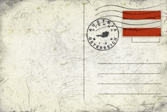 Austria Vienna Old Style Mail Envelope with Flag and Postmark