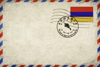 Armenia Kapan Vintage Air Mail Envelope with Flag and Postmark