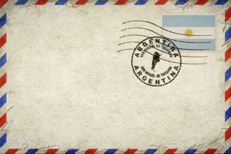 Argentina San Miguel de Tucuman Vintage Air Mail Envelope with Flag and Postmark