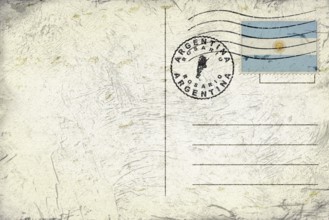 Argentina Rosario Old Style Mail Envelope with Flag and Postmark