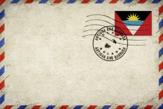 Antigua and Barbuda Bolans Vintage Air Mail Envelope with Flag and Postmark