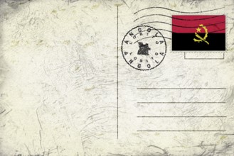 Angola Lobito Old Style Mail Envelope with Flag and Postmark