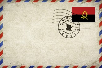 Angola Benguela Vintage Air Mail Envelope with Flag and Postmark