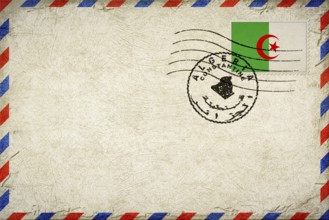 Algeria Constantine Vintage Air Mail Envelope with Flag and Postmark