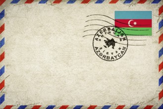 Azerbaijan Shirvan Vintage Air Mail Envelope with Flag and Postmark