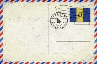 Barbados Bathsheba Vintage Air Mail Envelope with Flag and Postmark