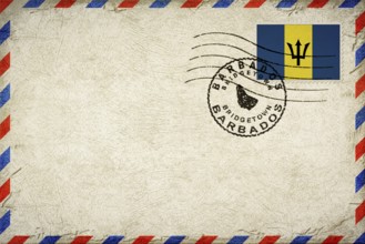 Barbados Bridgetown Vintage Air Mail Envelope with Flag and Postmark