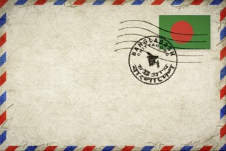 Bangladesh Chittagong Vintage Air Mail Envelope with Flag and Postmark