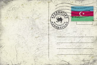 Azerbaijan Mingachevir Old Style Mail Envelope with Flag and Postmark