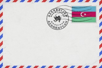 Azerbaijan Nakhchivan Vintage Air Mail Envelope with Flag and Postmark