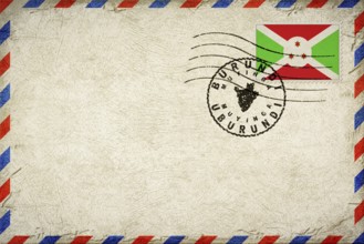 Burundi Muyinga Vintage Air Mail Envelope with Flag and Postmark
