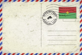 Burkina Faso Banfora Vintage Air Mail Envelope with Flag and Postmark
