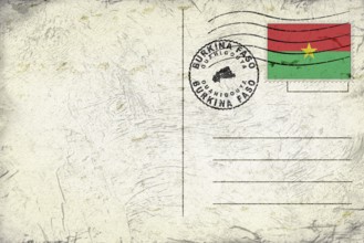 Burkina Faso Ouahigouya Old Style Mail Envelope with Flag and Postmark