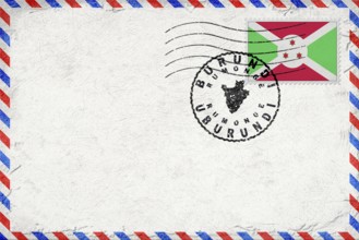 Burundi Rumonge Vintage Air Mail Envelope with Flag and Postmark
