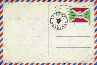 Burundi Gitega Vintage Air Mail Envelope with Flag and Postmark