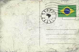 Brazil Manaus Old Style Mail Envelope with Flag and Postmark