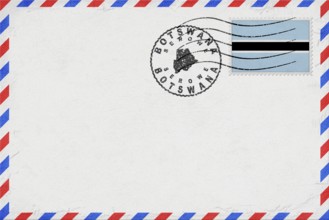 Botswana Serowe Vintage Air Mail Envelope with Flag and Postmark