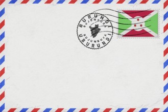 Burundi Bujumbura Vintage Air Mail Envelope with Flag and Postmark