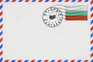 Bulgaria Varna Vintage Air Mail Envelope with Flag and Postmark