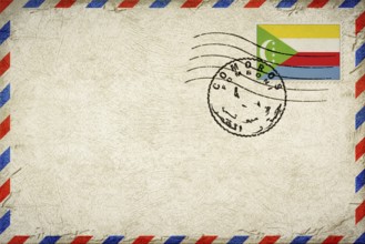 Comoros Fomboni Vintage Air Mail Envelope with Flag and Postmark