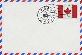 Canada Winnipeg Vintage Air Mail Envelope with Flag and Postmark