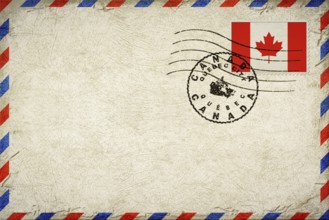 Canada Quebec City Vintage Air Mail Envelope with Flag and Postmark
