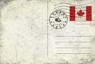 Canada Victoria Old Style Mail Envelope with Flag and Postmark