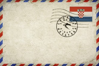 Croatia Sibenik Vintage Air Mail Envelope with Flag and Postmark