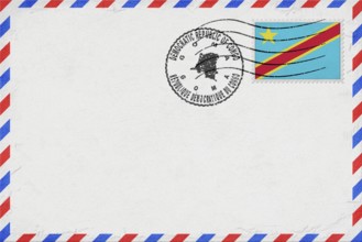 Democratic Republic of Congo Goma Vintage Air Mail Envelope with Flag and Postmark