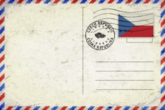 Czech Republic Liberec Vintage Air Mail Envelope with Flag and Postmark