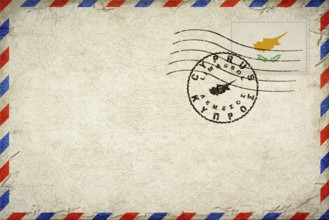 Cyprus Limassol Vintage Air Mail Envelope with Flag and Postmark