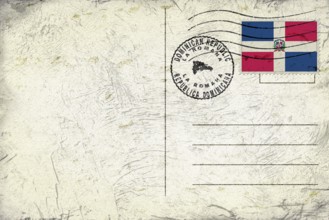 Dominican Republic La Romana Old Style Mail Envelope with Flag and Postmark