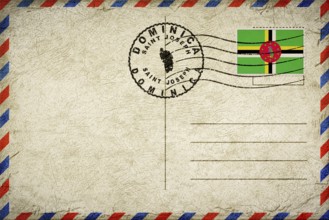 Dominica Saint Joseph Vintage Air Mail Envelope with Flag and Postmark