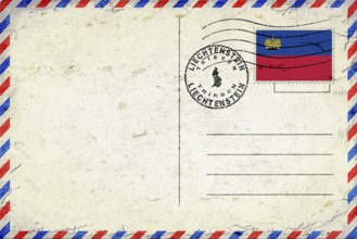 Liechtenstein Triesen Vintage Air Mail Envelope with Flag and Postmark