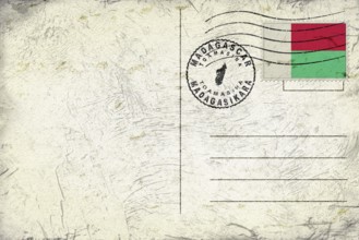 Madagascar Toamasina Old Style Mail Envelope with Flag and Postmark