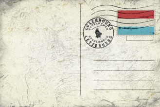 Luxembourg Ettelbruck Old Style Mail Envelope with Flag and Postmark