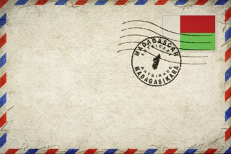 Madagascar Antsirabe Vintage Air Mail Envelope with Flag and Postmark