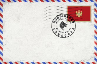 Montenegro Bijelo Polje Vintage Air Mail Envelope with Flag and Postmark