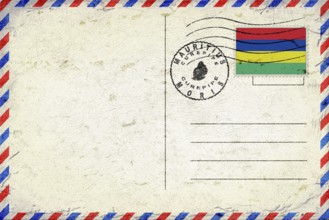 Mauritius Curepipe Vintage Air Mail Envelope with Flag and Postmark