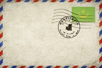 Mauritania Kaedi Vintage Air Mail Envelope with Flag and Postmark