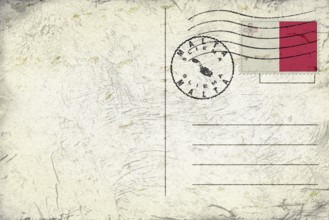 Malta Sliema Old Style Mail Envelope with Flag and Postmark