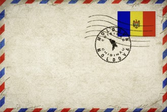 Moldova Chisinau Vintage Air Mail Envelope with Flag and Postmark