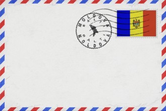 Moldova Balti Vintage Air Mail Envelope with Flag and Postmark