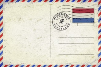 Netherlands Eindhoven Vintage Air Mail Envelope with Flag and Postmark