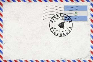 Nicaragua Esteli Vintage Air Mail Envelope with Flag and Postmark
